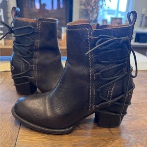 Bed Stu Blair Dark Reddish Brown Leather Ankle Boots